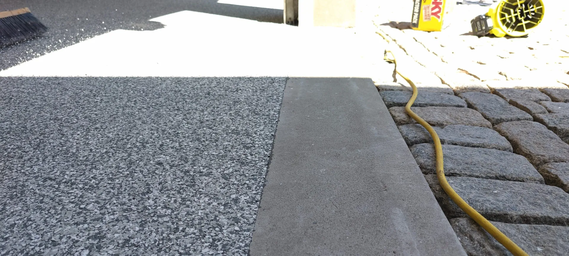 Cutting keyway at garage door threshold